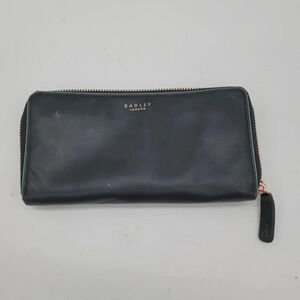 Radley London Women's Wallet Arlington Street Leather Zip Around Black 7.5" X 4"